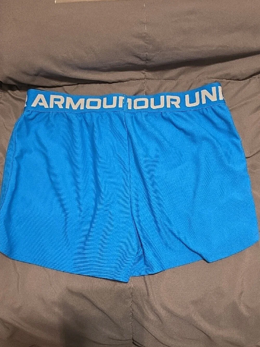 Under Armour Bright Blue Athletic Shorts with White Waistband Logo